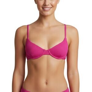 Beach Riot Camilla Ribbed Underwire Bikini Top in Fuchsia Size XS NWT